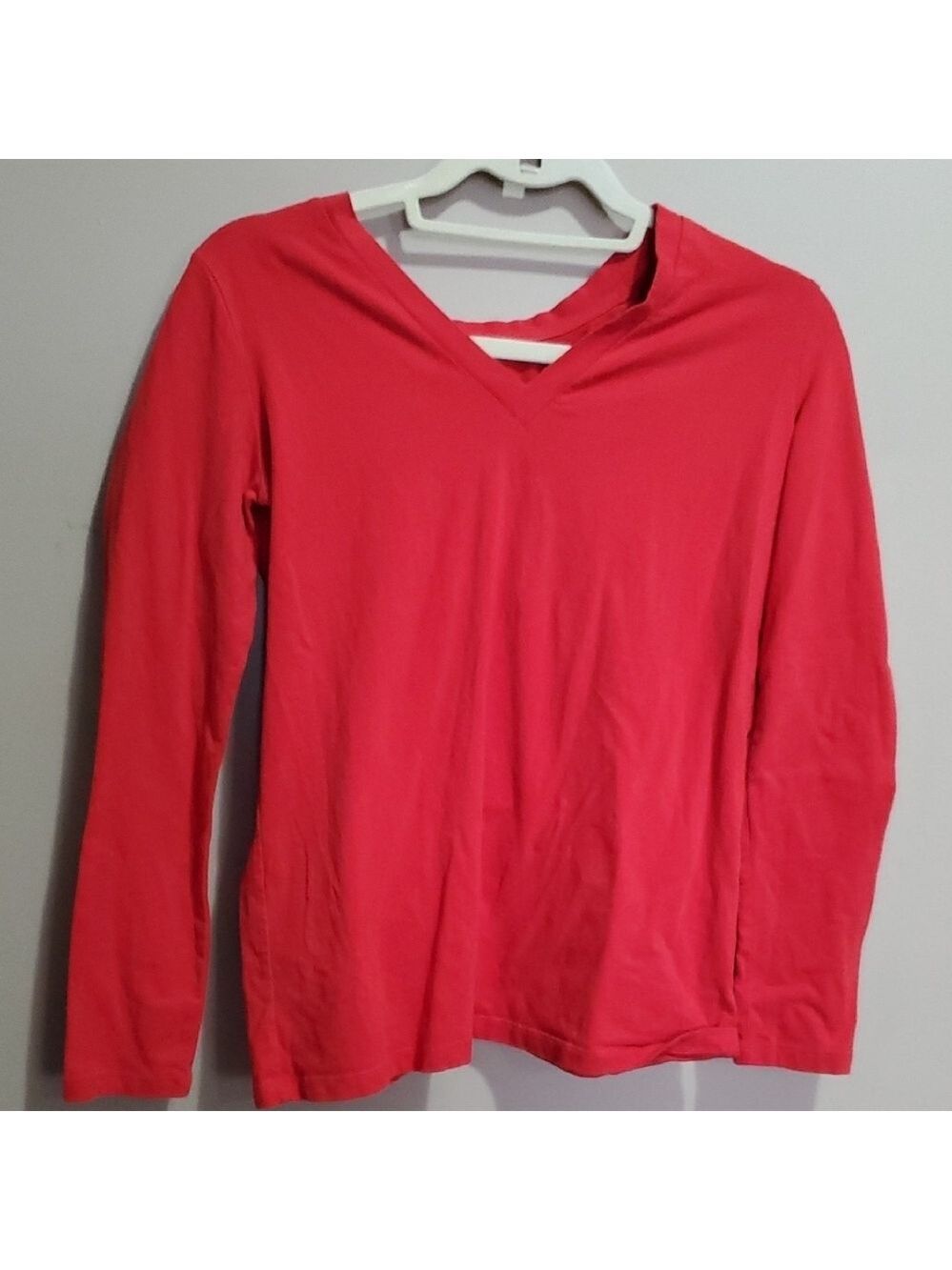 Joe Fresh Red Fitted Long Sleeve Tee Size Large